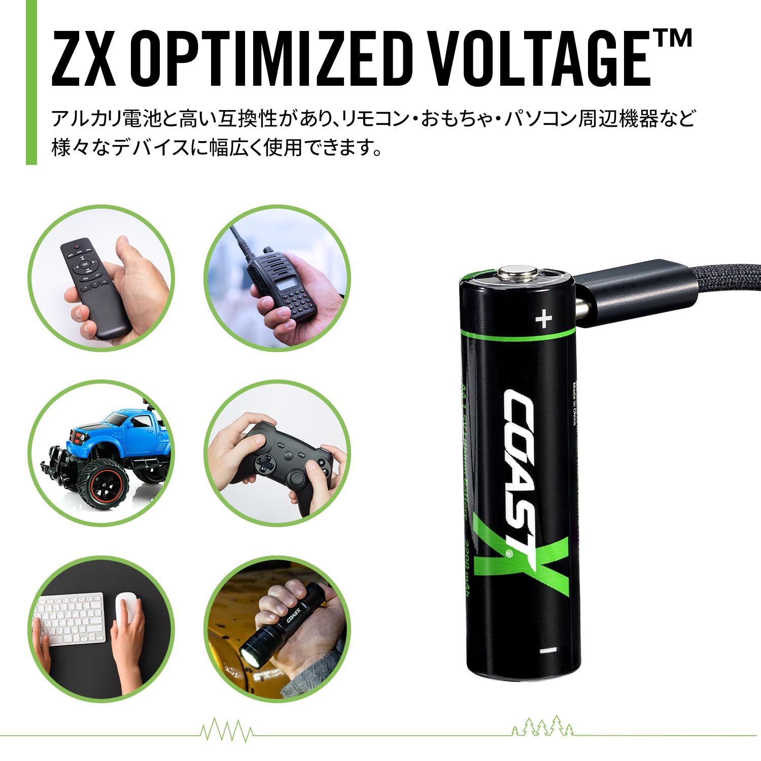 Amazon | COAST (コースト) 単3形 充電池 4本セット ZXAA ZITHION-X